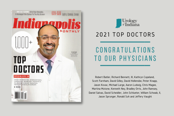 22 Physicians At Urology of Indiana Named As Top Doctors 2021